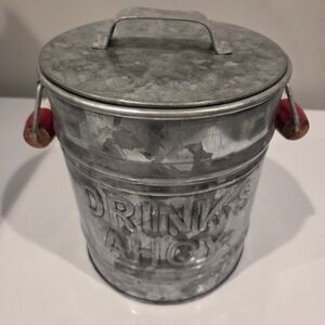 Cynthia Rowley Galvanized 'Drinks Ahoy' Bucket with Red Handle Accents